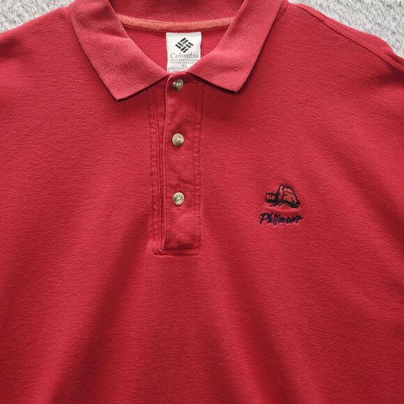 Columbia Polo Men's XL  Short Sleeve Red Solid Philment Shirt - Picture 3 of 11